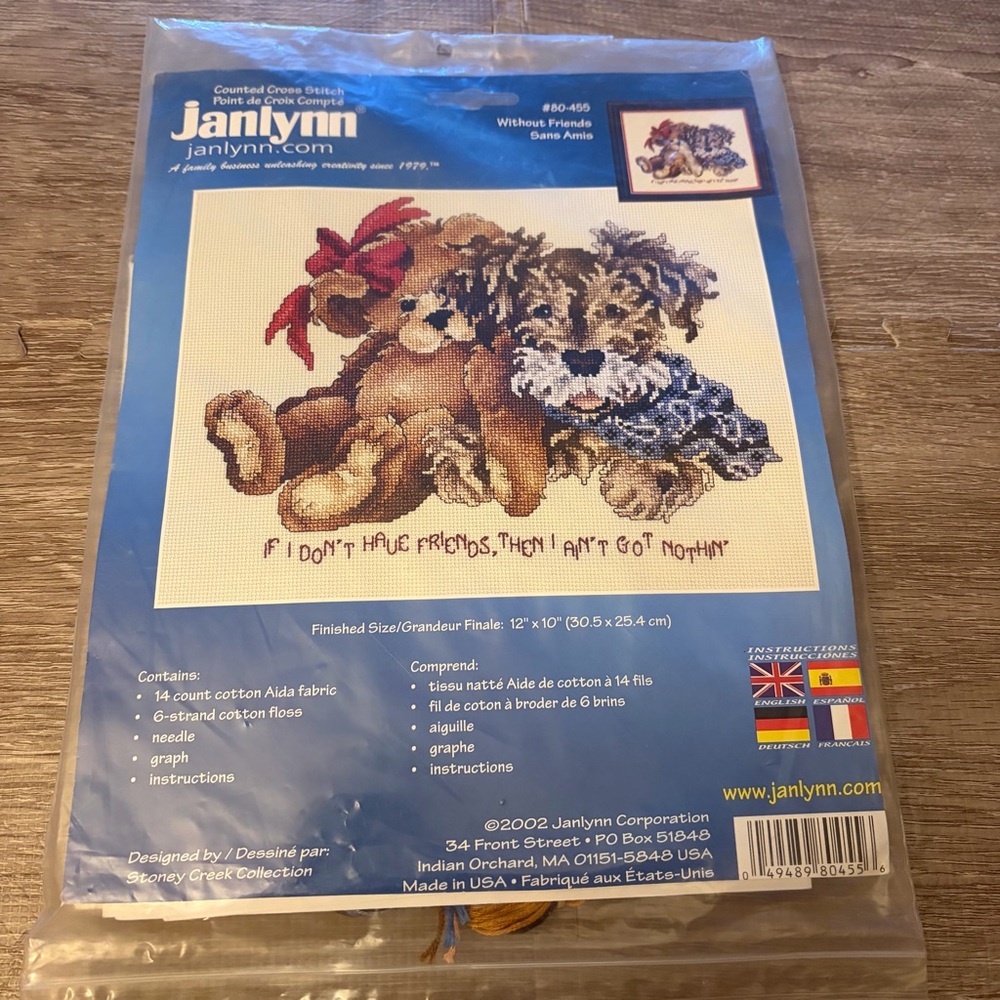 Janlynn #80-455 "Without Friends" Cross-Stitch Kit NEW